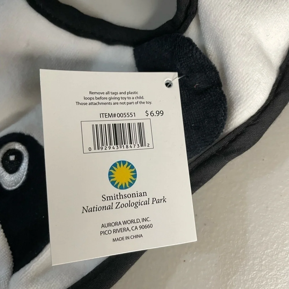 Baby Bib Panda Smithsonian National Zoological Park AURORA WORLD Bib Baby 🆕 BIB